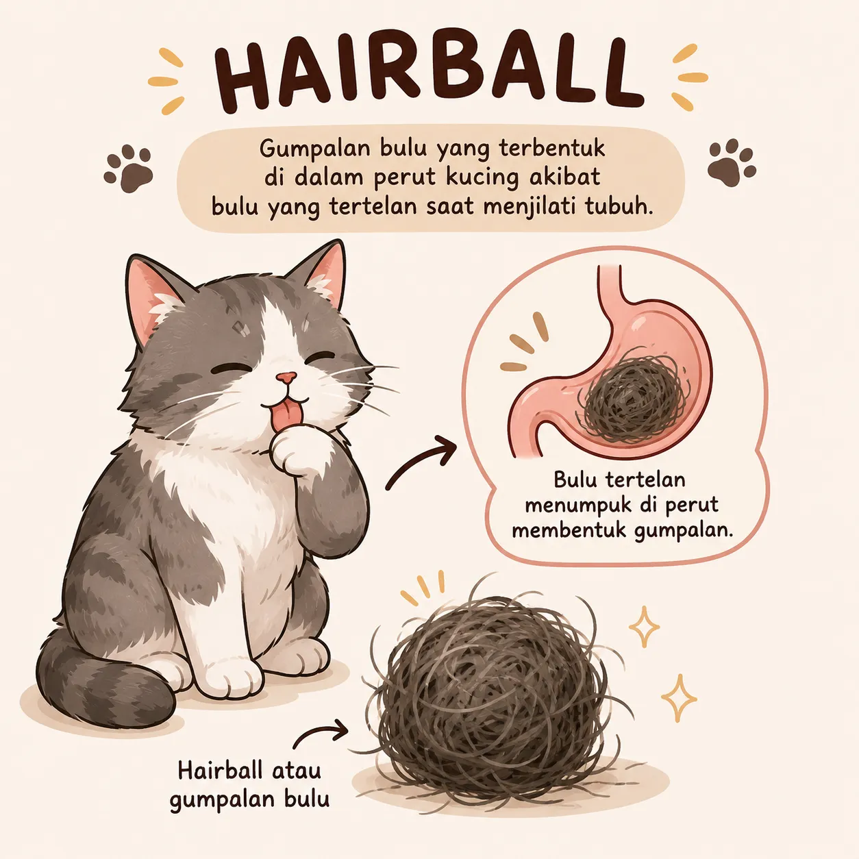 Apakah Hairball Berbahaya Pada Kucing? Ini Penjelasannya