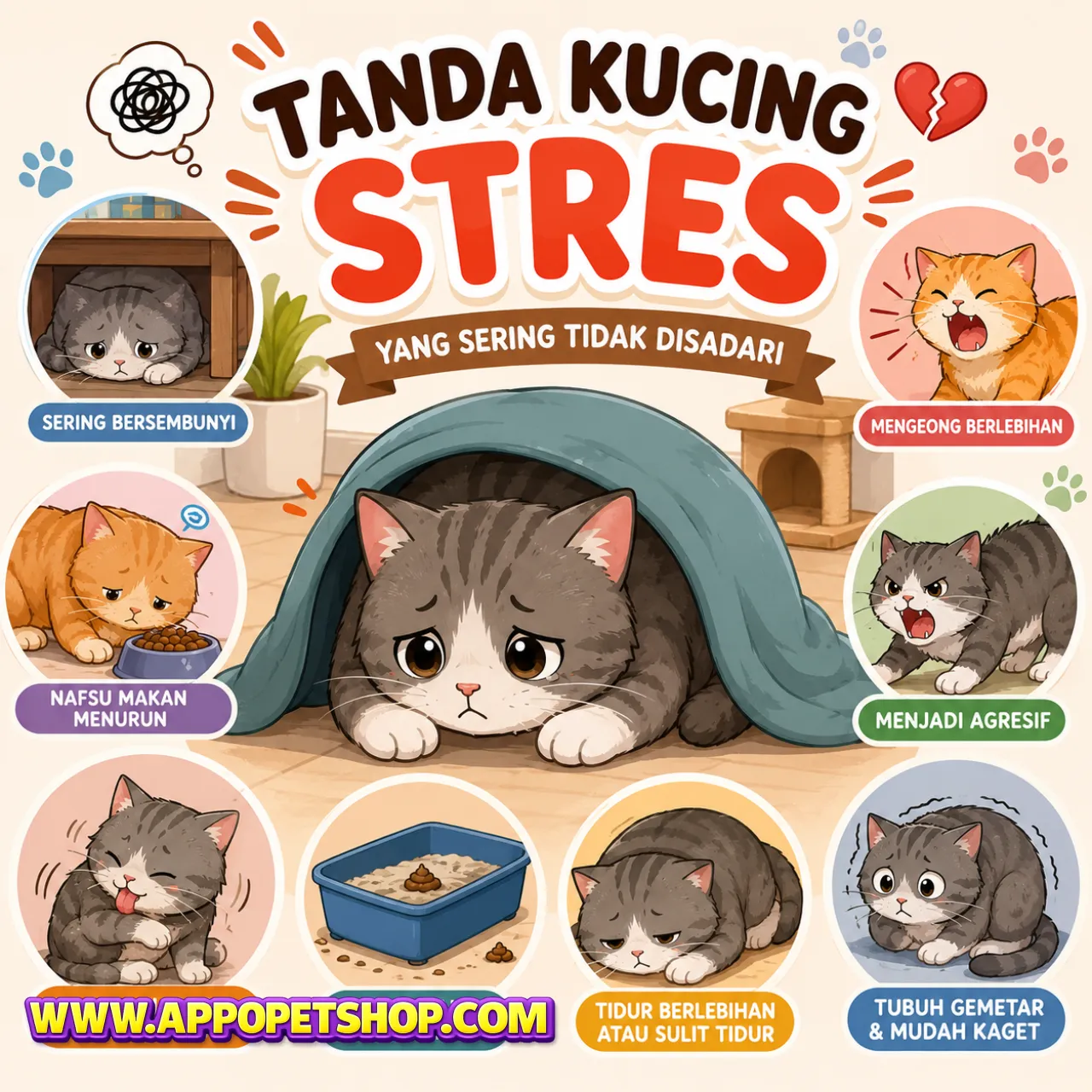 Tanda Kucing Stres yang Sering Tidak Disadari Pemilik dan Cara Mengatasinya