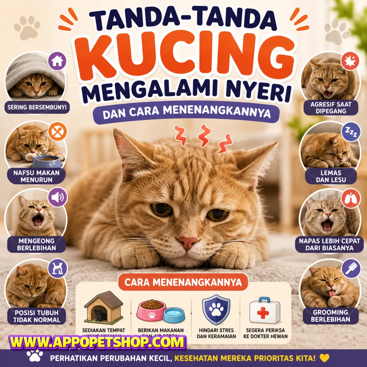 Tanda-Tanda Kucing Mengalami Nyeri dan Cara Menenangkannya