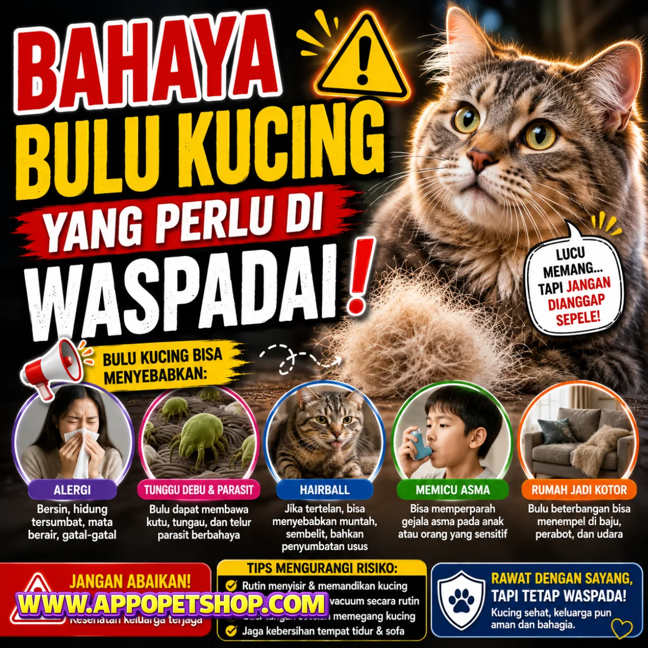 Bahaya Bulu Kucing Yang Perlu di Waspadai